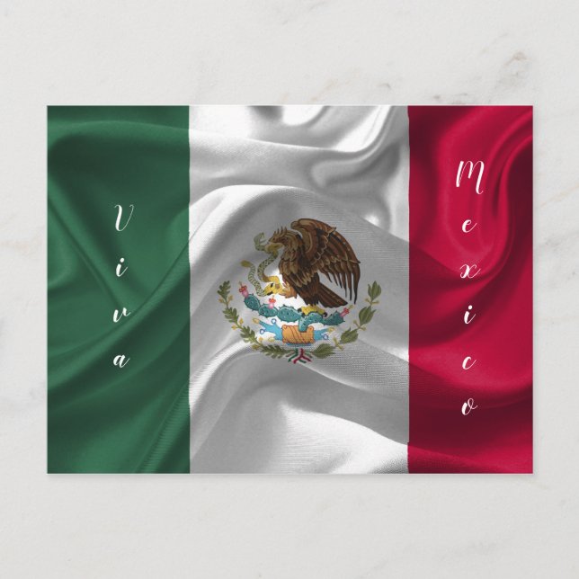 Customize Viva Mexico Flag Postcard (Front)