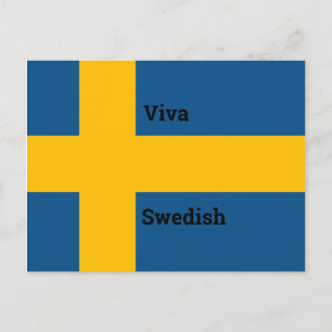 Customize Viva Swedish Flag Design Postcard