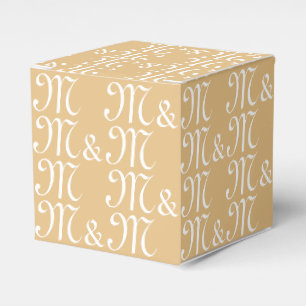 Customize w couple's Initials monogram camel gift Favor Box