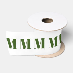 Customize w Initial letter Green White Christmas Satin Ribbon