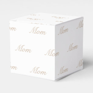 Customize w/Initial monogram beige tan White gift Favor Box