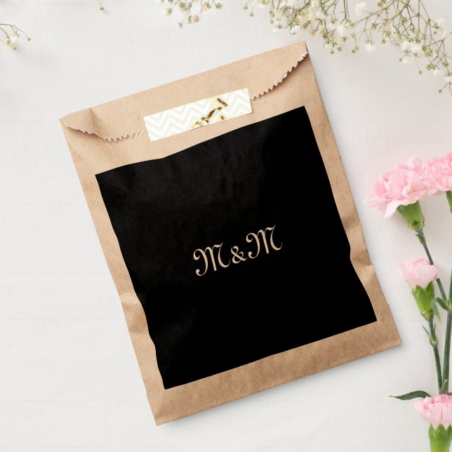 Customize w/Initial White Letter Number Black Favour Bag (Sealed)