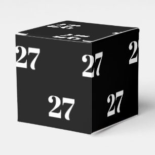 Customize w/Initial White Letter Number black gift Favor Box