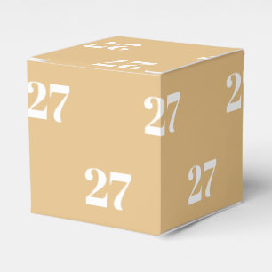 Customize w/Initial White Letter Number camel gift Favor Box