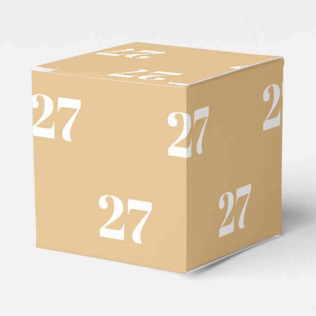 Customize w/Initial White Letter Number camel gift Favor Box (Front Side)
