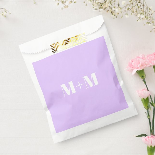 Customize w/Initial White Letter Number Lavender Favour Bag (Sealed)