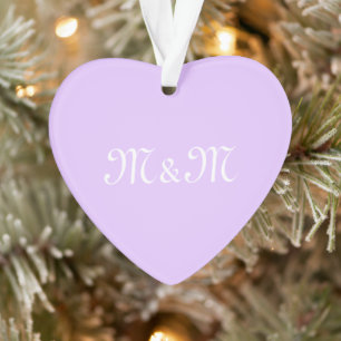 Customize w/Initial White Letter Number lavender Ornament