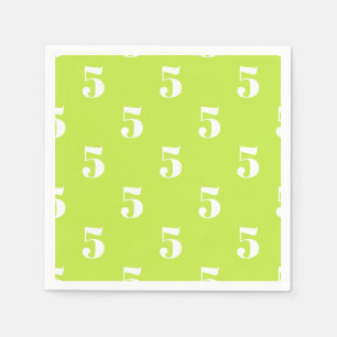 Customize w/Initial White Letter Number lime green Napkin