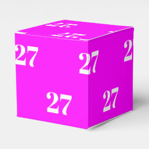Customize w/Initial White Letter Number magenta Favor Box