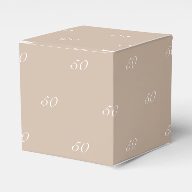 Customize w/Initial White monogram beige gift Favor Box (Front Side)