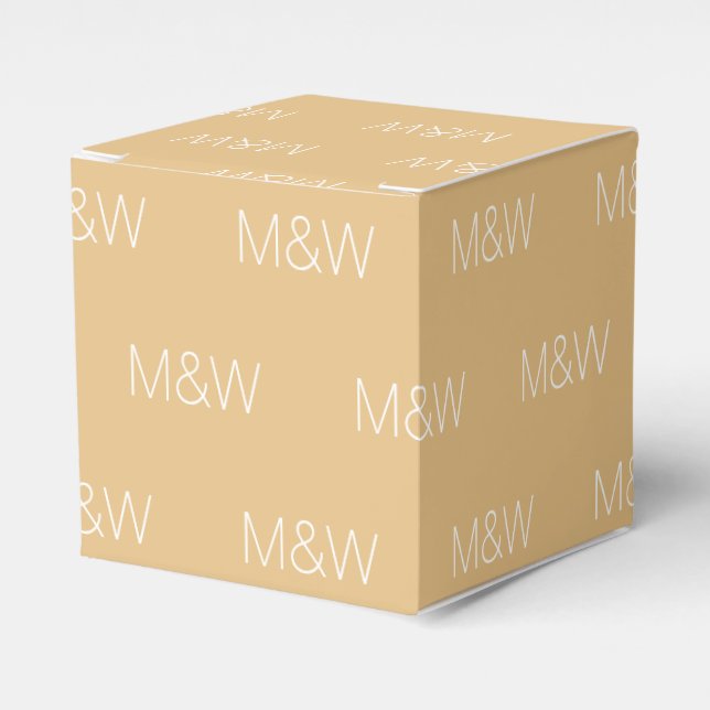 Customize w/Initial White monogram camel gift Favor Box (Front Side)