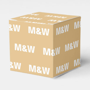 Customize w/Initial White monogram camel gift Favor Box