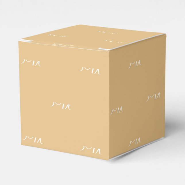 Customize w/Initial White monogram camel gift Favor Box (Front Side)