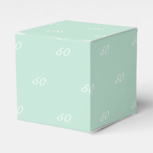 Customize w/Initial White monogram seafoam mint Favor Box