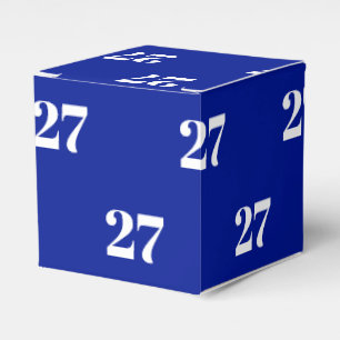 Customize w/Initial, White Number cobalt blue gift Favor Box