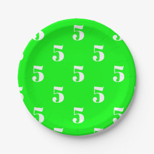 Customize w/ year number initials monogram neon paper plate