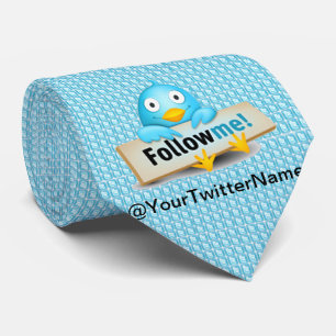 Customize W/ Your Twitter Name Follow Me Bird Tie