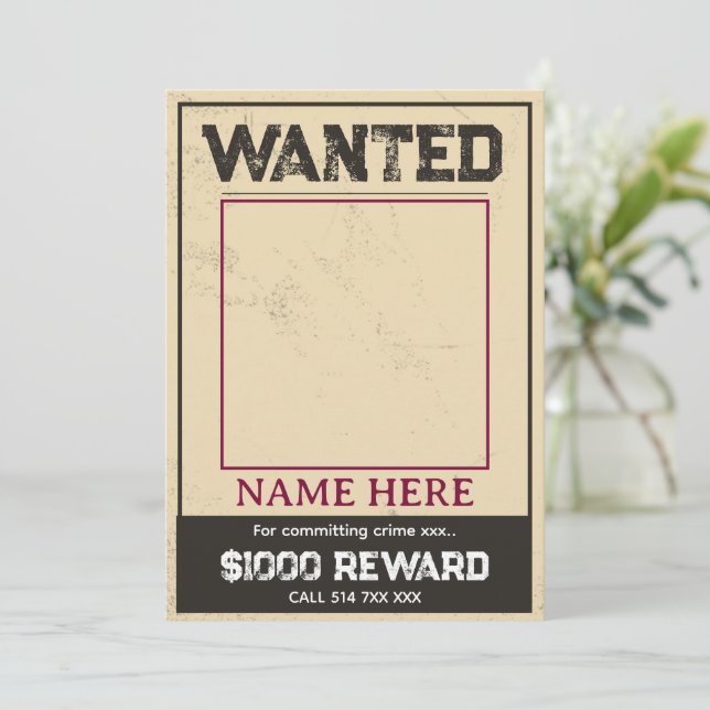 Customize Wanted Poster Blank Template Editor (Standing Front)