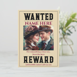 Customize wanted poster sign creator invitation
