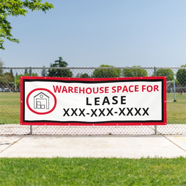 Customize Warehouse Space For Lease Fence Large Banner (Insitu)