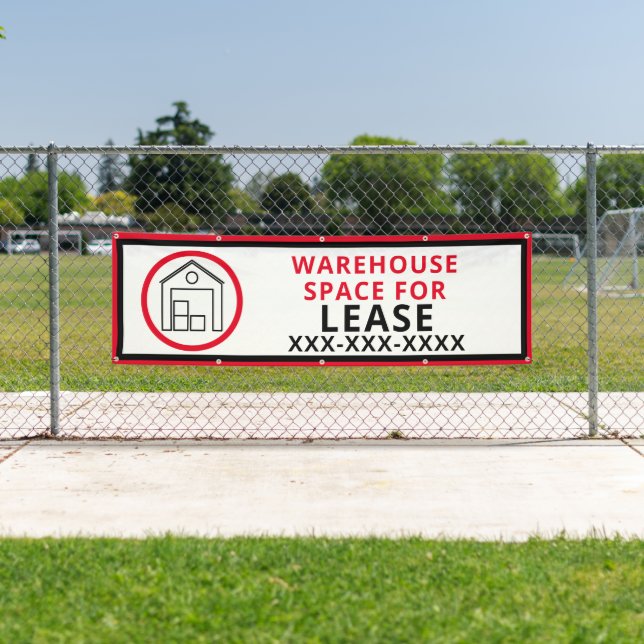 Customize Warehouse Space For Lease Fence Large  Banner (Insitu)