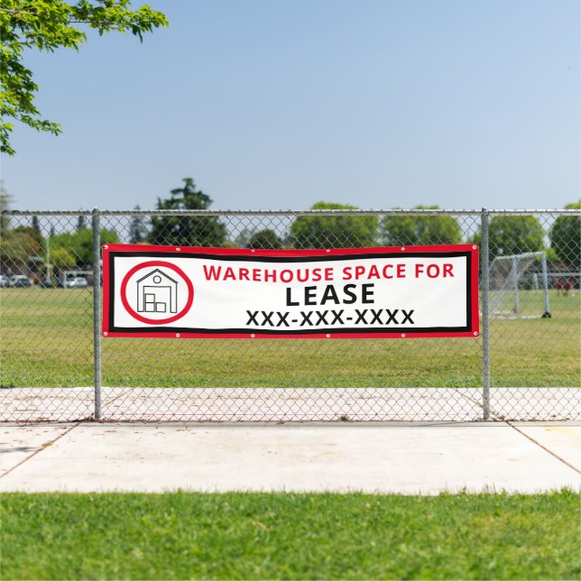 Customize Warehouse Space For Lease Fence Large Banner (Insitu)