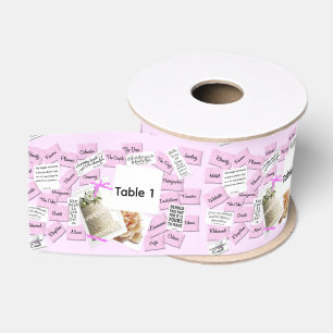 Customize Wedding Seating Ribbon Grosgrain Ribbon