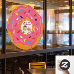 Customize Welcome Coffee and Doughnut Shop Besties Window Cling