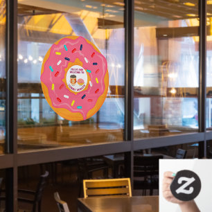 Customize Welcome Coffee and Doughnut Shop Besties Window Cling