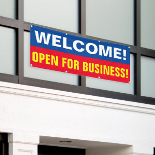 Customize Welcome Open For Business Banner