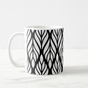 Customize White Leaf Pattern Coffee Mug