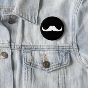Customize white moustache black button
