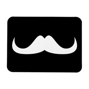 Customize white moustache black magnet postcard