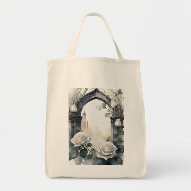 customize white rose tote (Front)