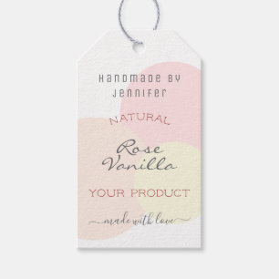 Customize Whole Text Pretty Pastel Colours on Whit Gift Tags