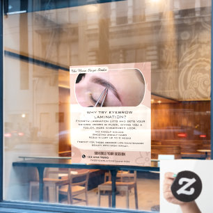 Customize Why Eyebrow Laminating Studio Service Window Cling