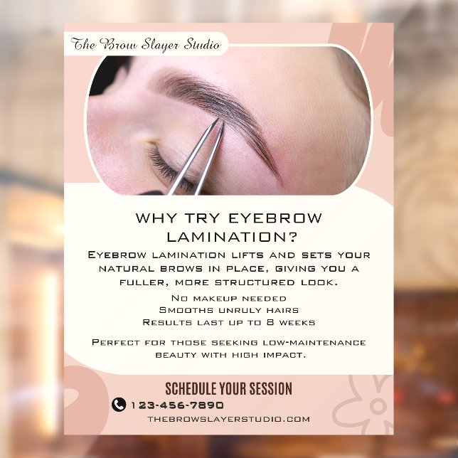 Customize Why Eyebrow Laminating Studio Service Window Cling (Sheet 2)