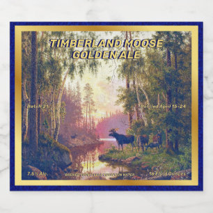 Customize Wild Forest Moose Home Brewed Detailed Beer Bottle Label