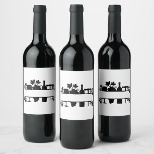 Customize Wine Split Frame Monogram Label