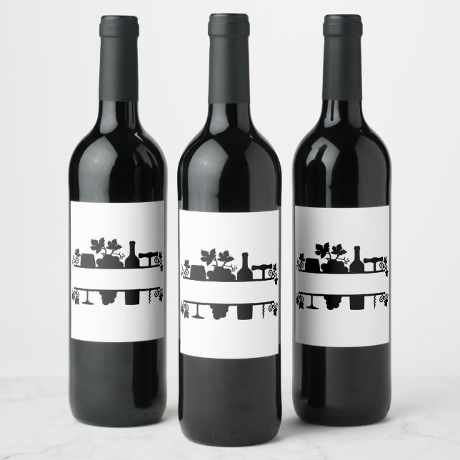 Customize Wine Split Frame Monogram Wine Label (Bottles)