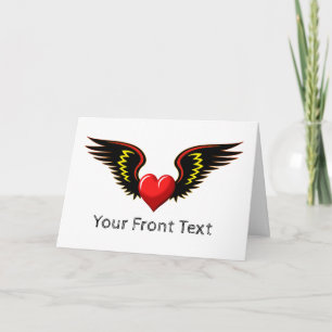 Customize Winged Heart Holiday Card
