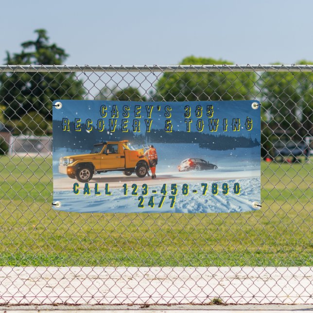 Customize Winter Off Road Recovery Towing Service  Banner (Insitu)
