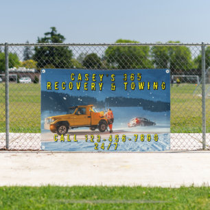 Customize Winter Off Road Recovery Towing Service Banner