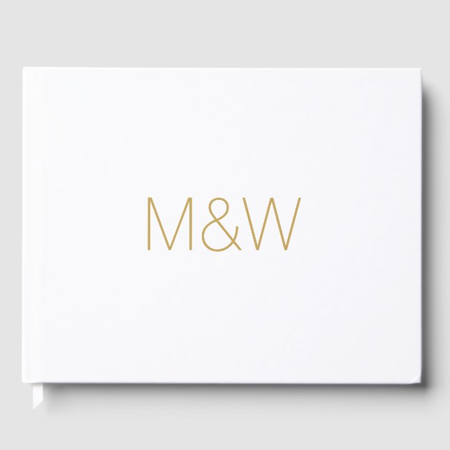 Customize with couple's Initials monogram Guest Book (Front)