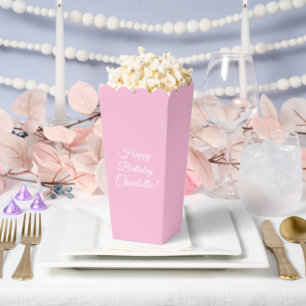 Customize with name, Happy Birthday, light pink Favor Box