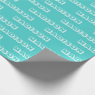 Customize with Name, Text, Birthday Gift turquoise Wrapping Paper