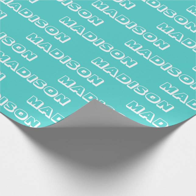 Customize with Name, Text, Birthday Gift turquoise Wrapping Paper (Corner)