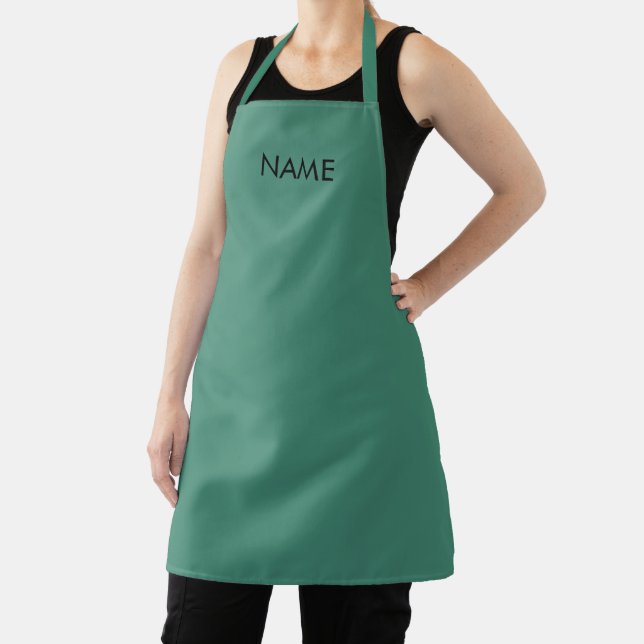 Customize with name, text minimalist aquamarine apron (Insitu)