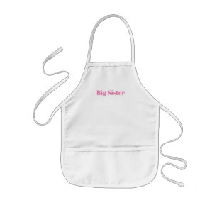 Customize with name, text minimalist Big Sister Kids Apron