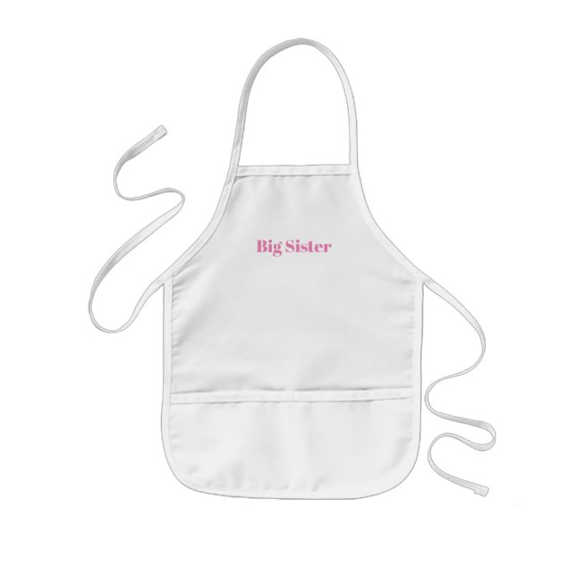 Customize with name, text minimalist Big Sister Kids Apron (Front)